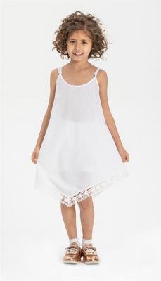 فستان قصير أبيض بناتي