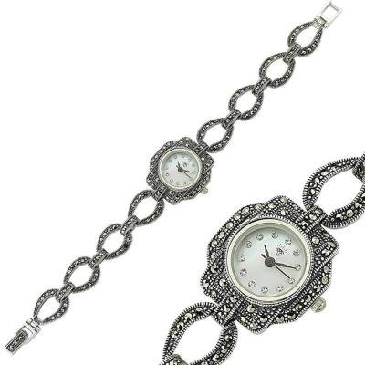 Women's Marcasite Gemmed Silver Watch